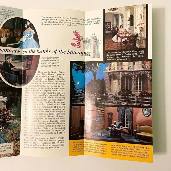 Vintage Stephen Foster Memorial White Springs Florida Brochure Pamphlet Souvenir - Picture 6 of 10